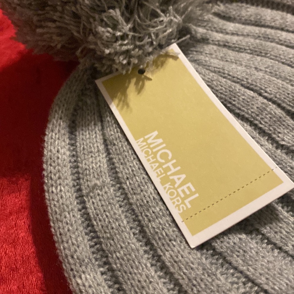 Michael Kors Women’s Gray Pom Beanie - Picture 2 of 6